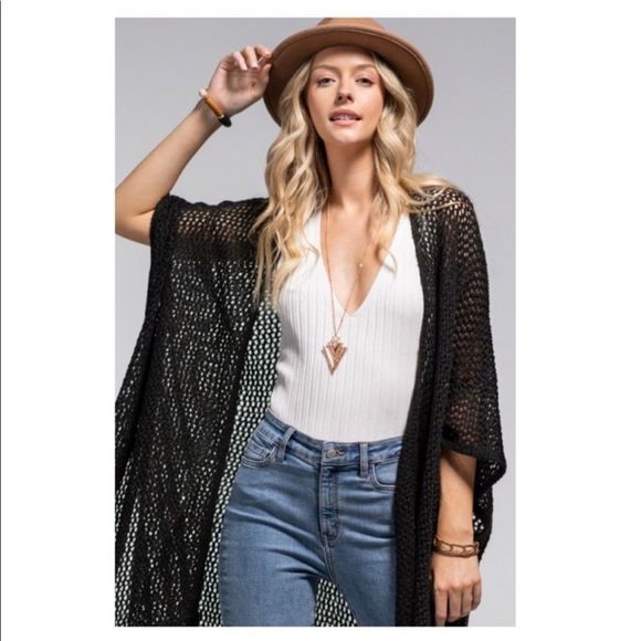 Black open sleeved Kimomo - Ruggine Brand 🍁 - Picture 2 of 5